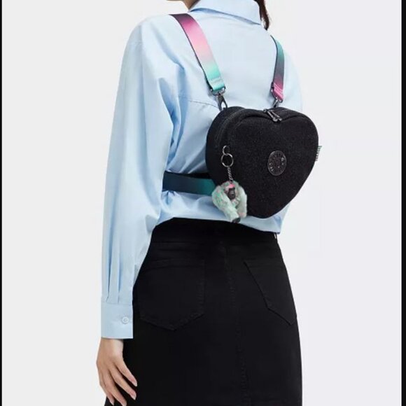 NWT - Kipling Wicked Heart Glitter Convertible Backpack Crossbody - Picture 4 of 8